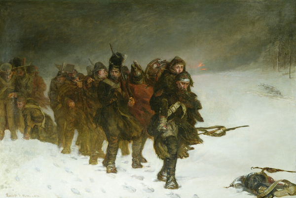 Image on the March from Moscow, 1873 (oil on canvas) by Pott, Laslett John (1837-98), © Forbes Magazine Collection / Bridgeman Images.