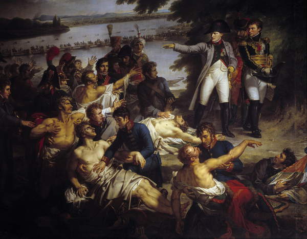 Image of Napoleon returning to Lobau Island after the Battle of Essling on May 23, 1809. Painting by Charles Meynier (1768-1832), 1812. Oil on canvas. Dim: 3,73 x 5,29m. by Meynier, Charles (1768-1832) Photo © Photo Josse / Bridgeman Images